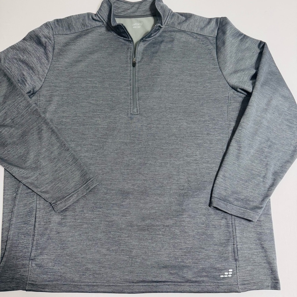 BCG 1/4 zip athletic pullover, gray, performance fleece lined, 3XL